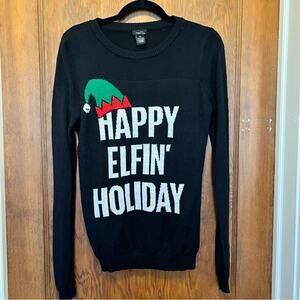 Happy Elfin Holiday Christmas‎ Sweater Rue 21 XL EUC Ugly